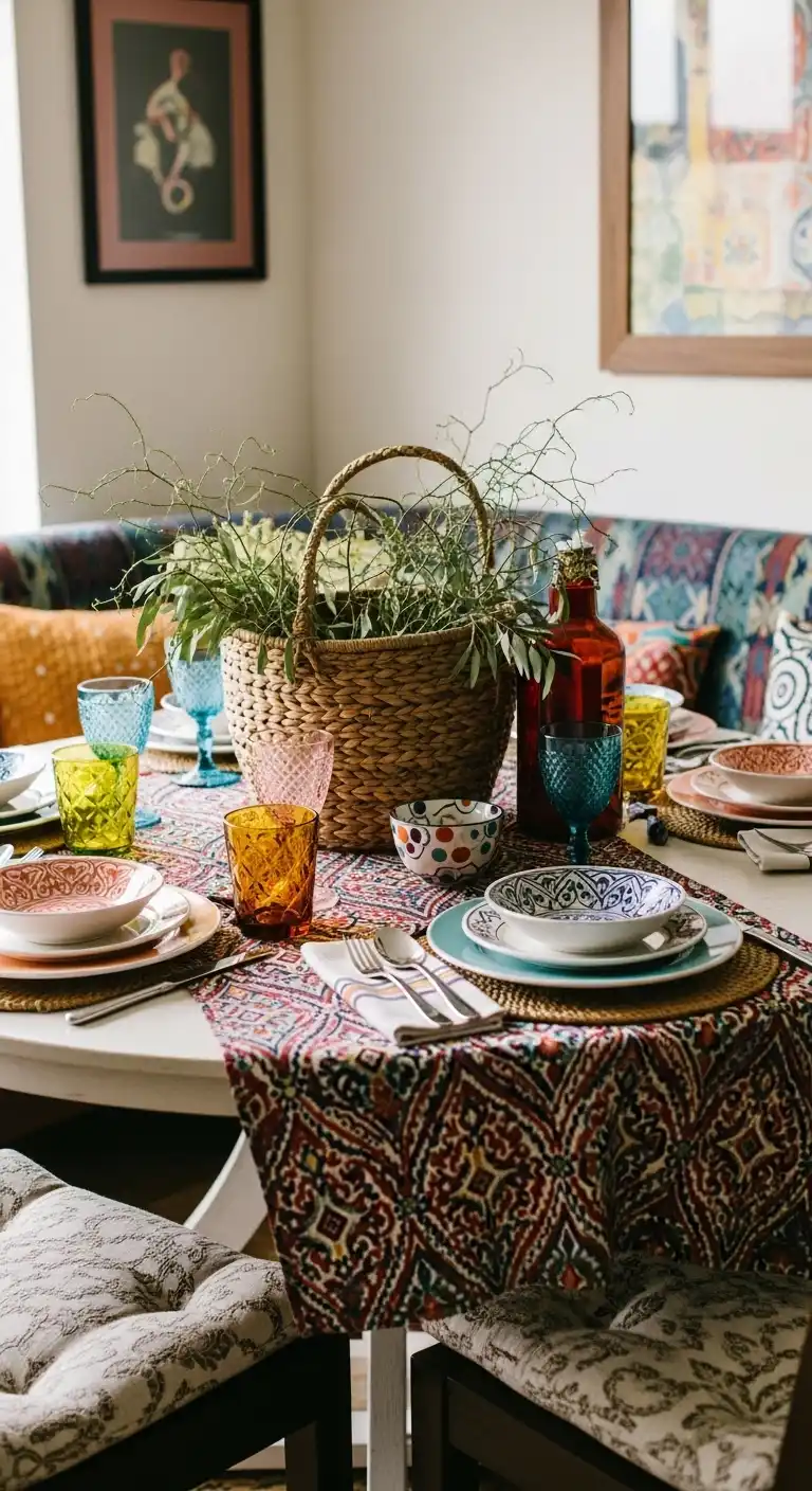 25 Elegant Round Dining Table Styling Ideas to Elevate Your Space 6 5 Boho Eclectic
