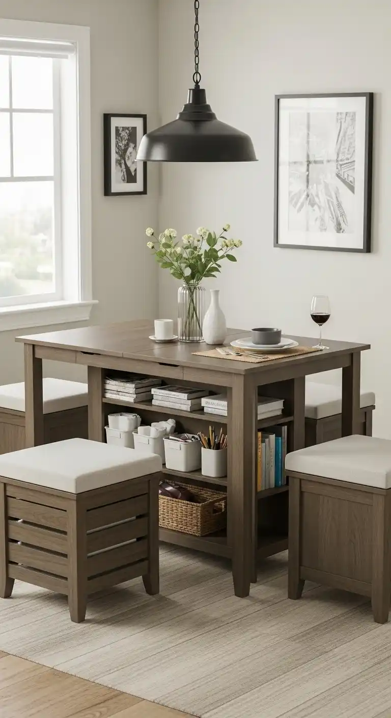 21 Space-Saving Small Dining Room Ideas 6 5 Choose Multifunctional Furniture