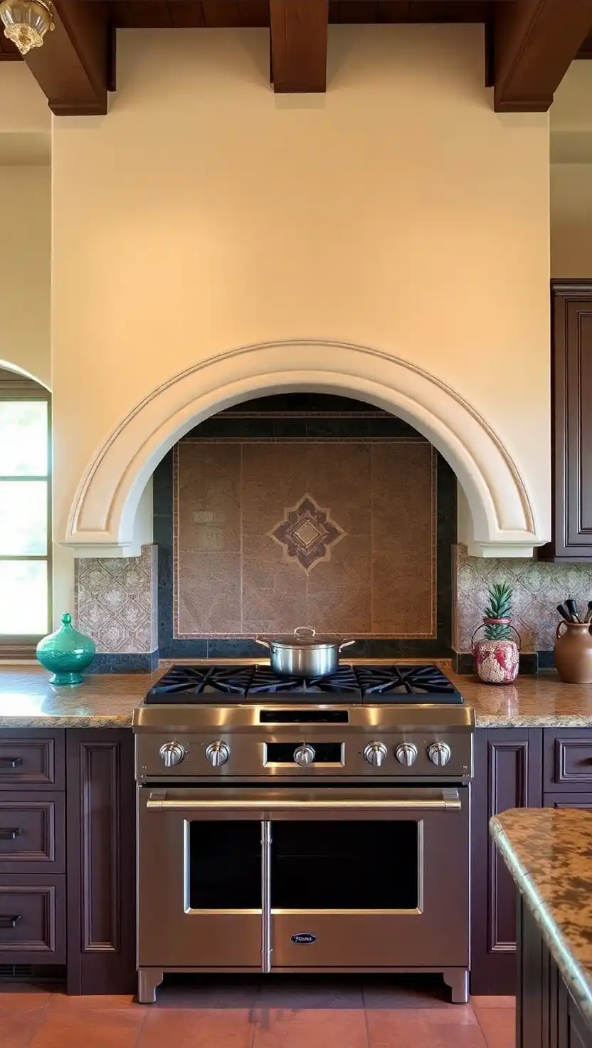 20 Elegant Spanish Villa Kitchen Ideas Full of Warmth and Style 7 6 Create an Arched Cooking Niche