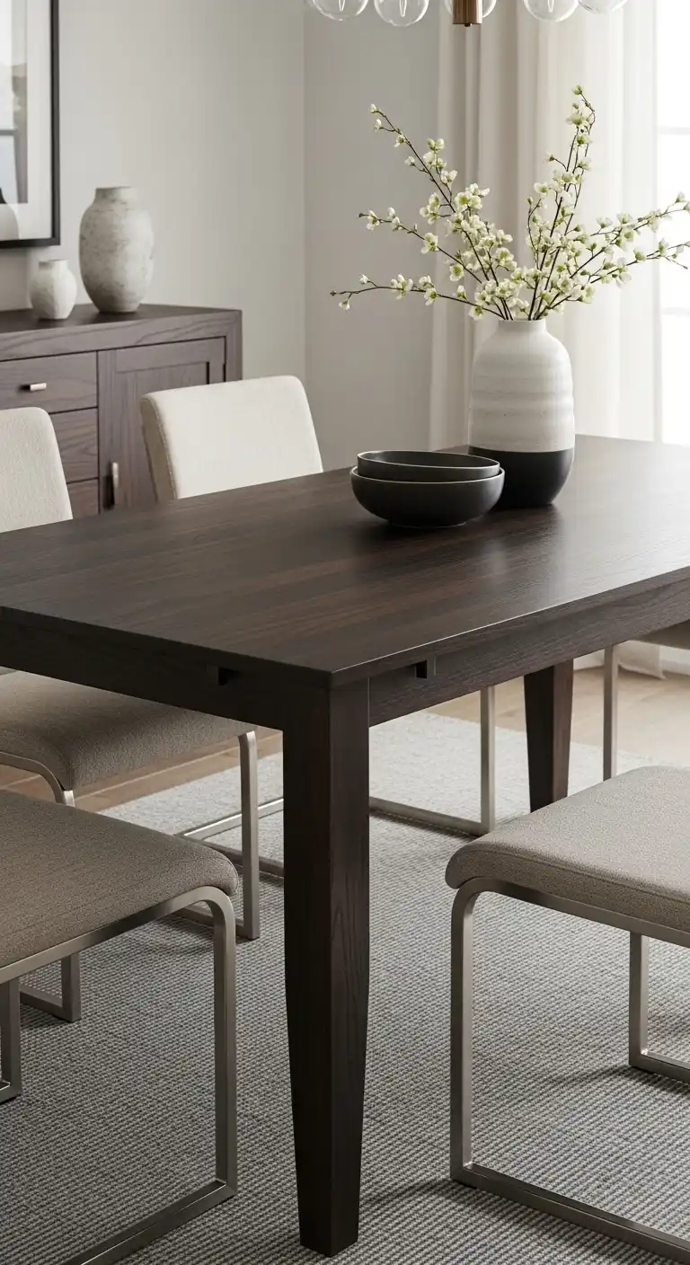 23 Elegant Moody Dining Room Ideas 7 6 Dark Wood Dining Table for Warmth