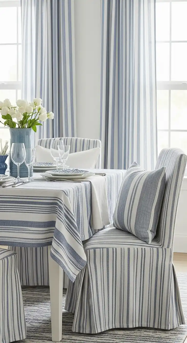 19 Breezy Coastal Dining Room Ideas 7 6 Use Linen or Cotton
