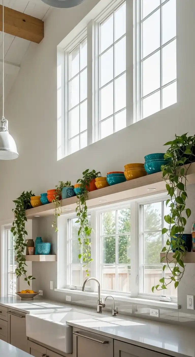 6. Float Shelves Above Windows 2