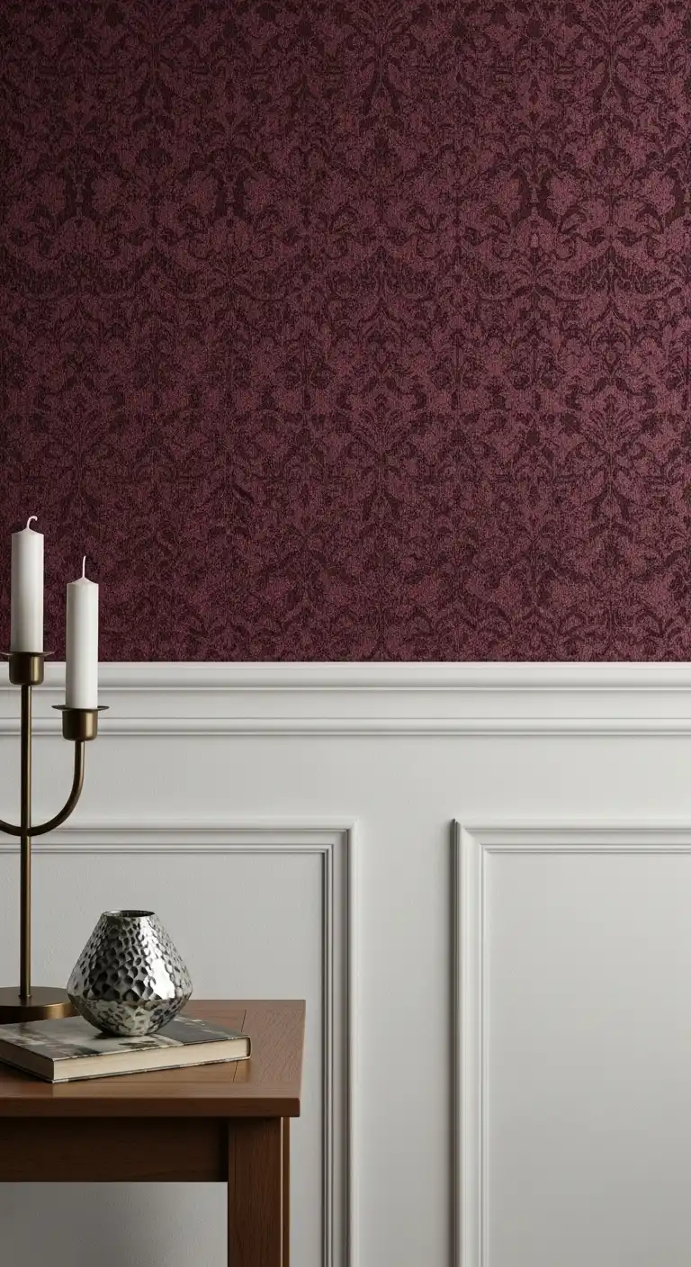 23 Elegant Moody Dining Room Ideas 8 7 Textured Wallpaper for Visual Depth