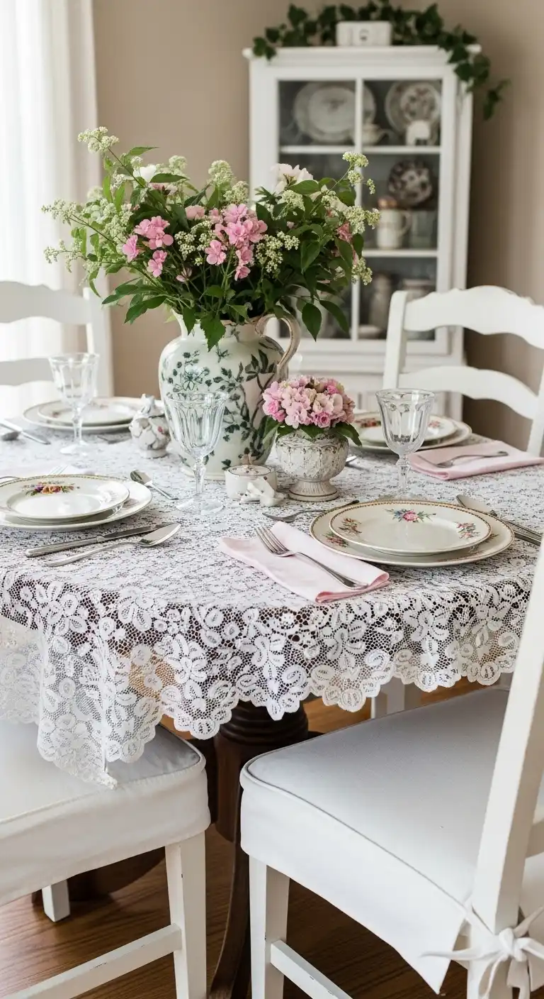 25 Elegant Round Dining Table Styling Ideas to Elevate Your Space 8 7 Vintage Cottage Charm