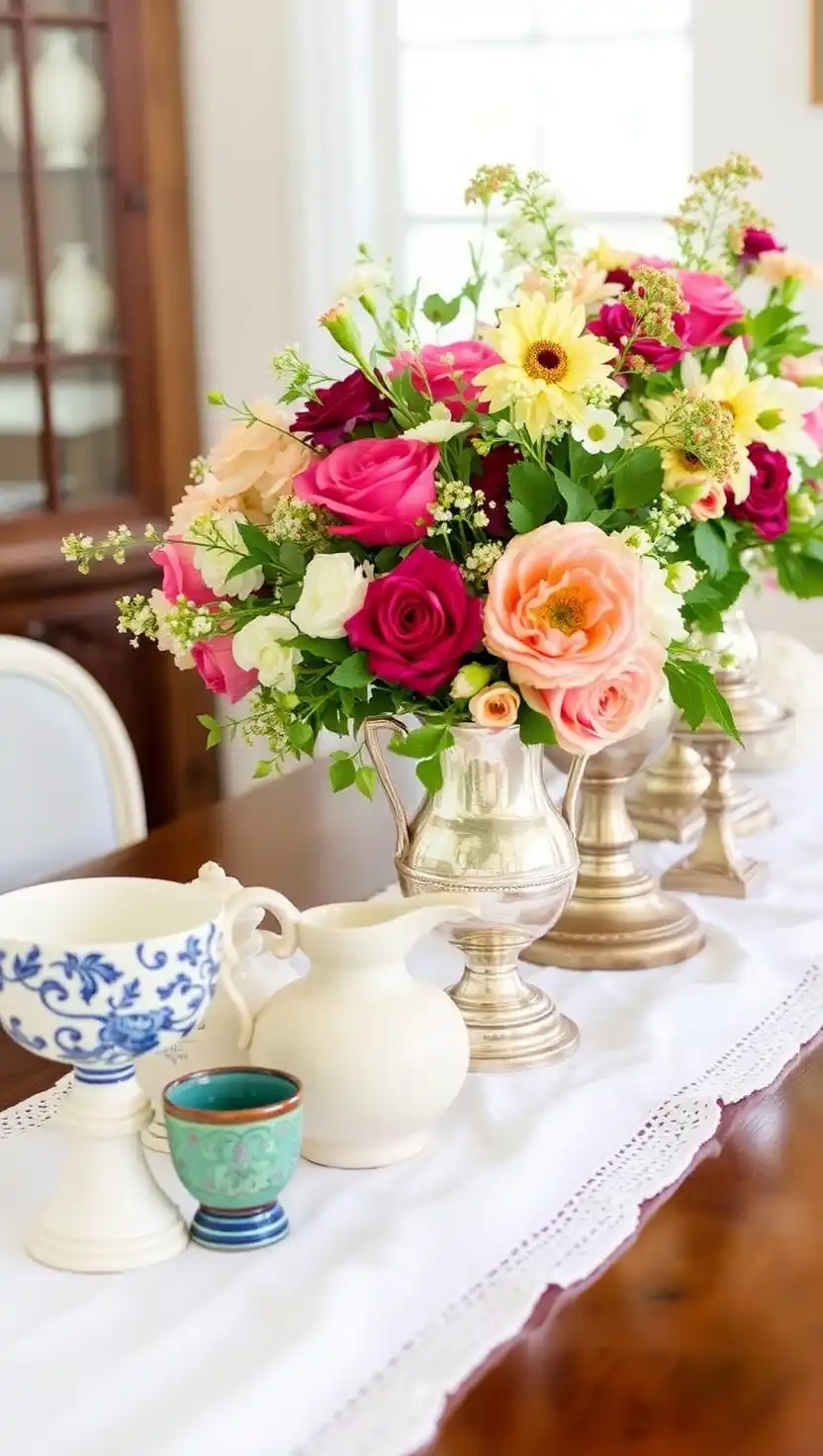 15 Modern Dining Table Centerpiece Ideas for a Stylish Look 8 7. Style Vintage Finds