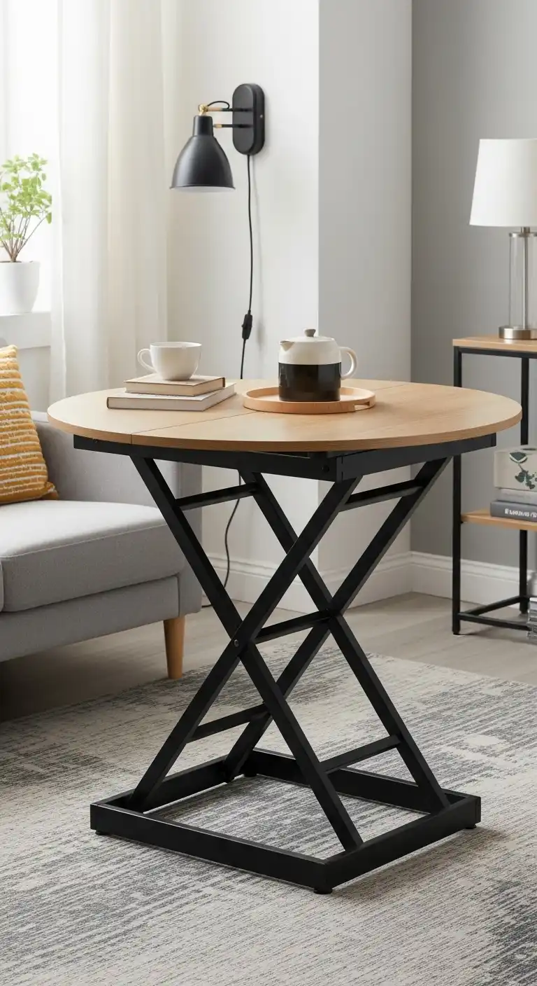 23 Space-Saving Small Round Dining Table Designs for Compact Homes 9 8 Convertible Height Table