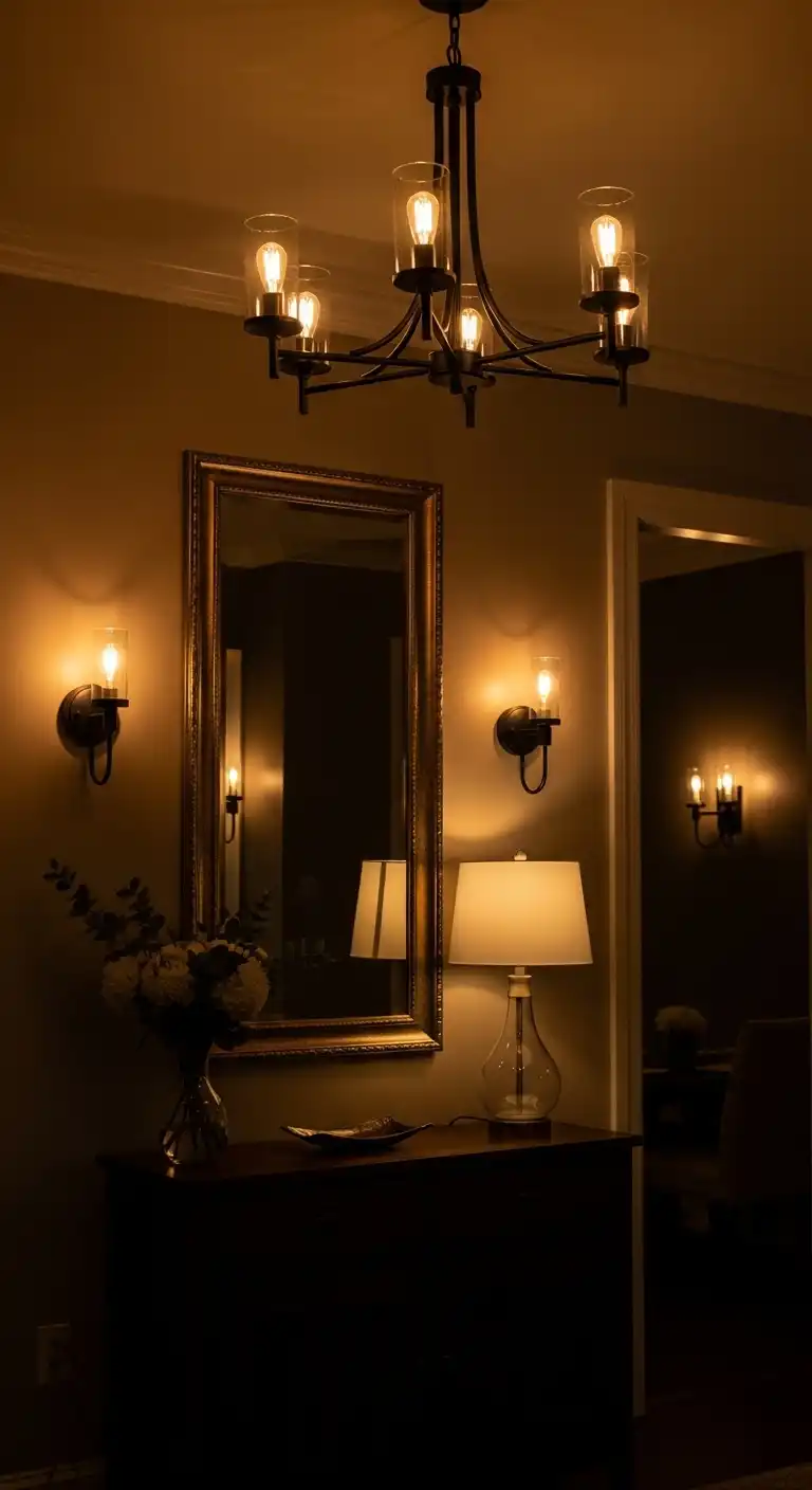 23 Elegant Moody Dining Room Ideas 9 8 Layered Lighting for Ambiance