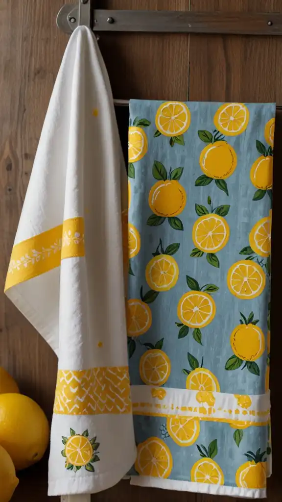 13 Lemon Kitchen Decor Ideas to Brighten Your Space 9 8 Lemon Themed Tea Towels and Aprons