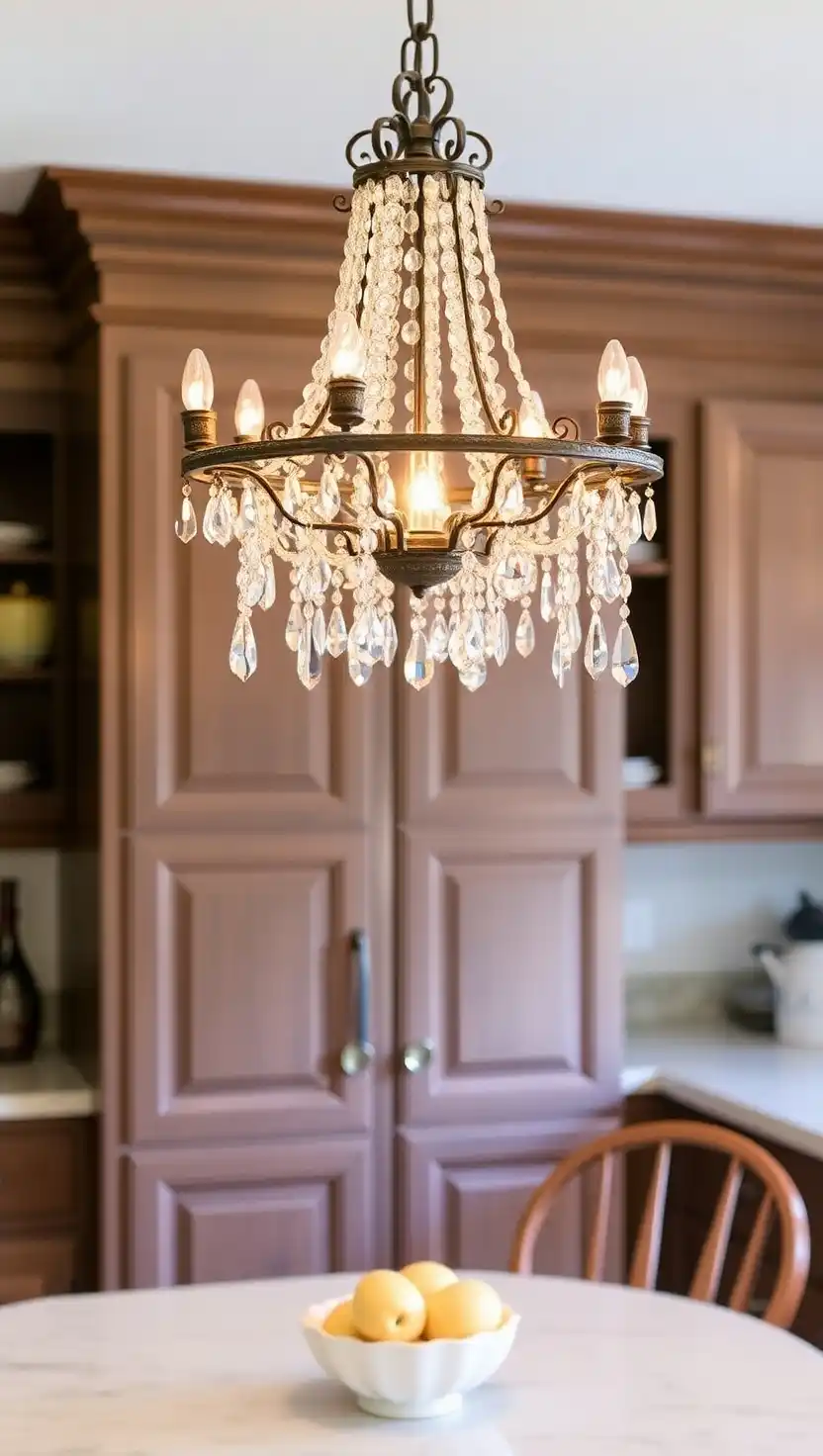 23 Dreamy French Cottage Kitchen Ideas You’ll Instantly Fall in Love With 9 8 Vintage Chandelier