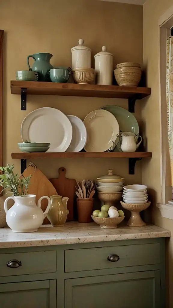 8. Open Shelving with Ceramics