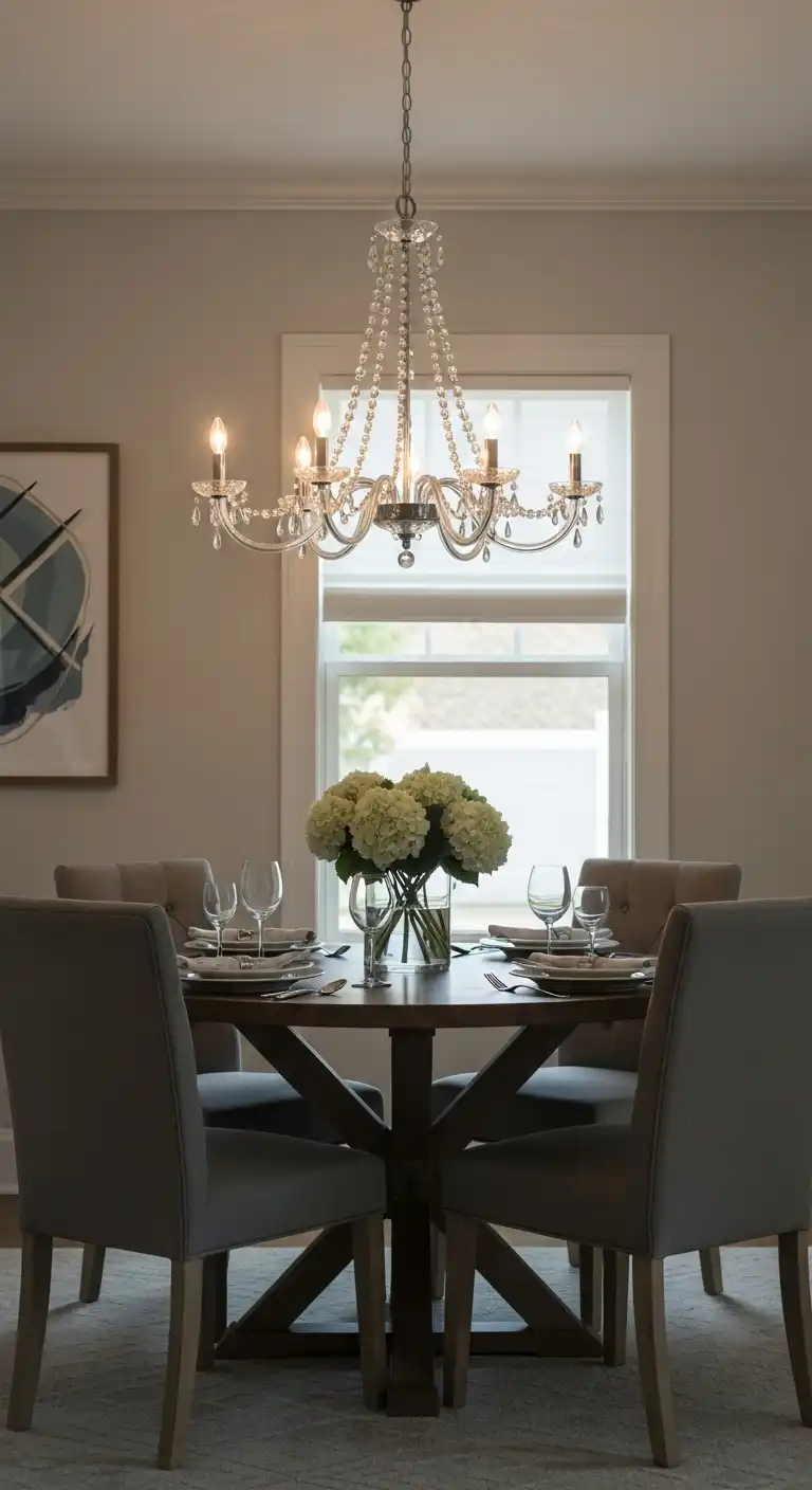 21 Space-Saving Small Dining Room Ideas 10 9 Add a Statement Light