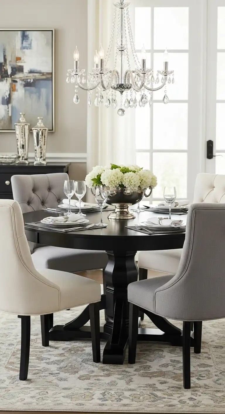 17 Stylish Black Round Dining Table Ideas for Every Interior 10 9 Classic Elegance