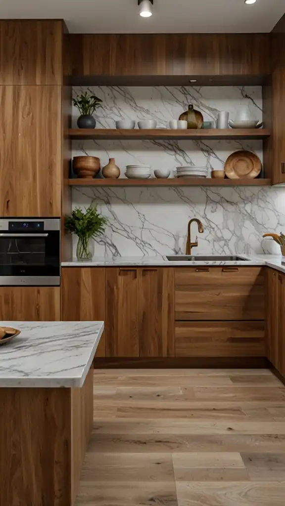 13 Innovative Modular Kitchen Ideas to Transform Your Cooking Space 10 9 L Shaped Kitchen with Marble Wood