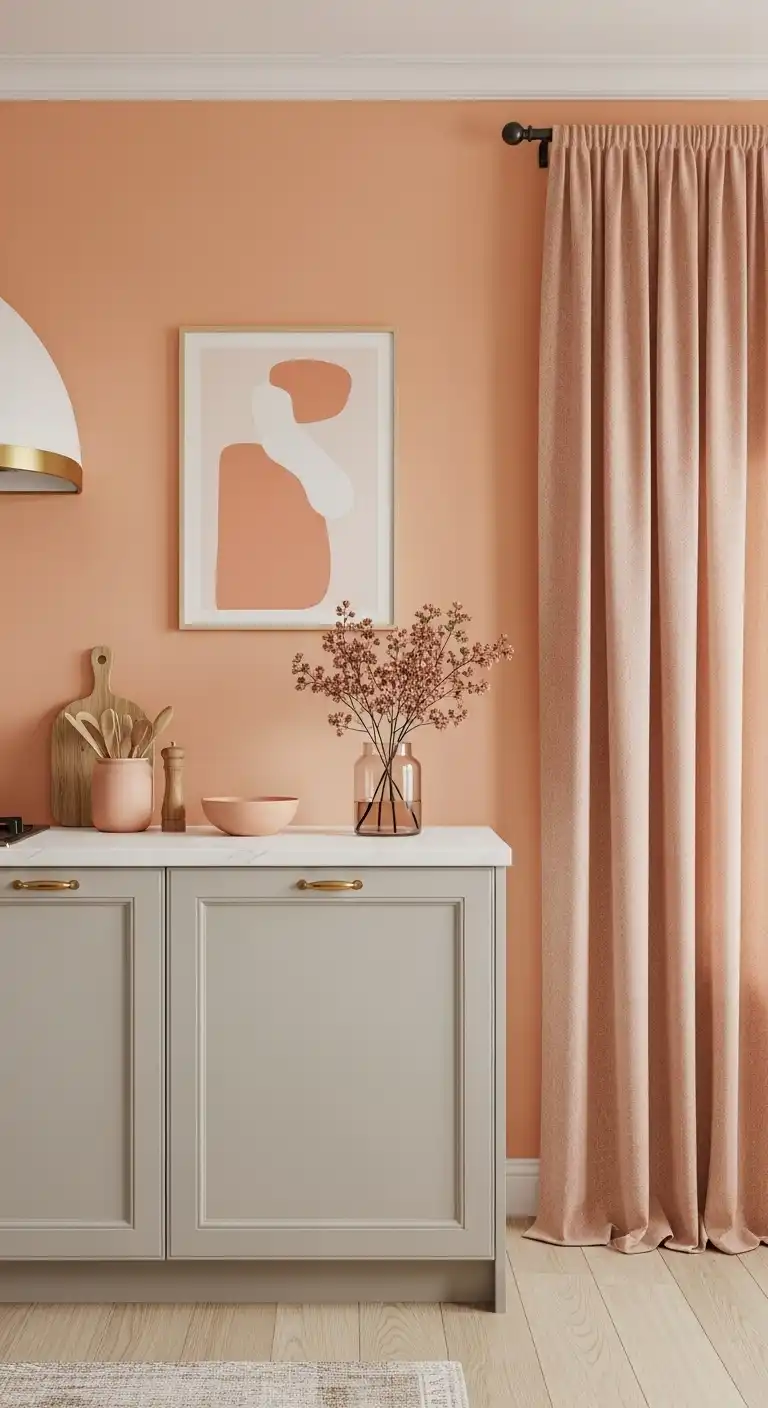 17 Feng Shui Kitchen Color Ideas for Positive Energy 10 9 Soft Peach for Subtle Energy