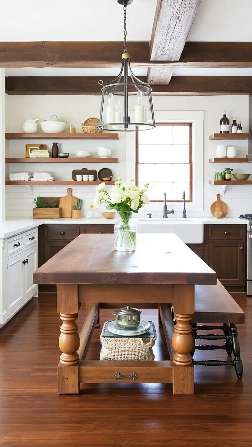 23 Dreamy French Cottage Kitchen Ideas You’ll Instantly Fall in Love With 10 9 Trestle Table as Island