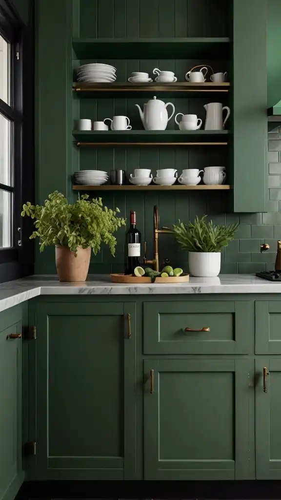 7 Trendy Kitchen Color Ideas 2025 for a Modern Upgrade 31 9. Green Keeps Evolving