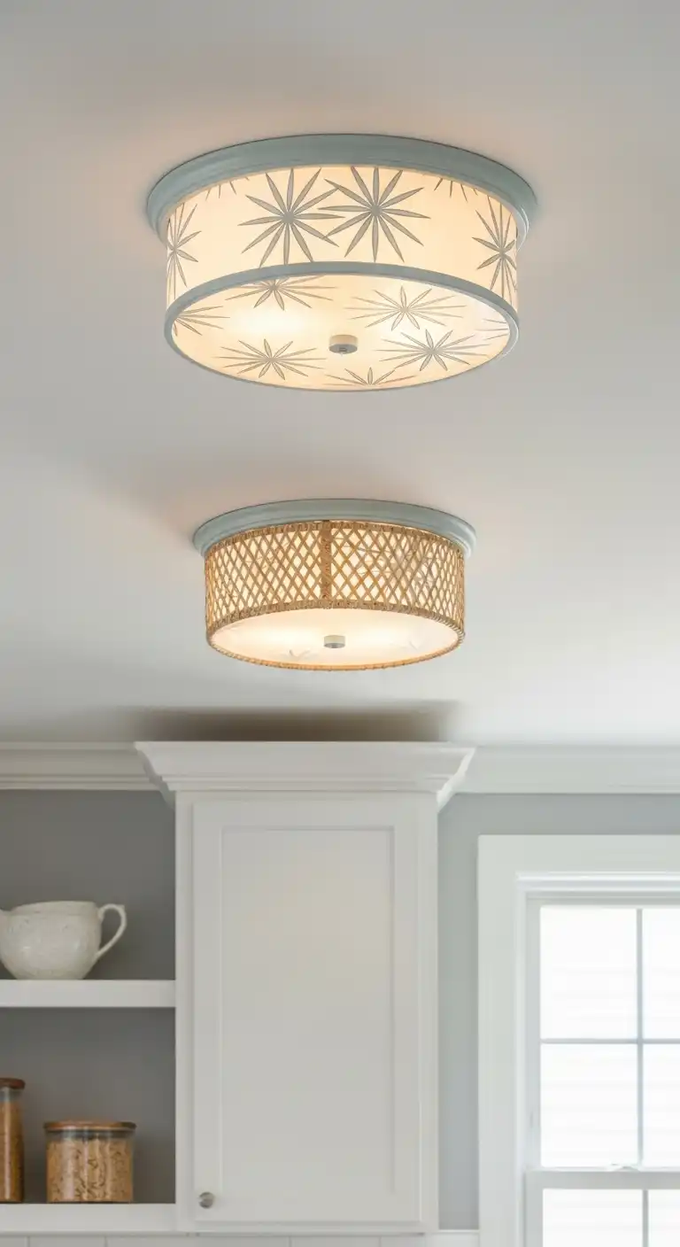 19 Elegant Kitchen Island Lighting Ideas for a Classy Glow 3 Flush Mounts with Artistic Flair