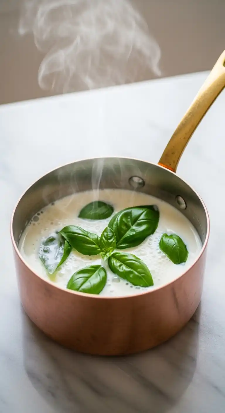 Infusing Basil in Cream