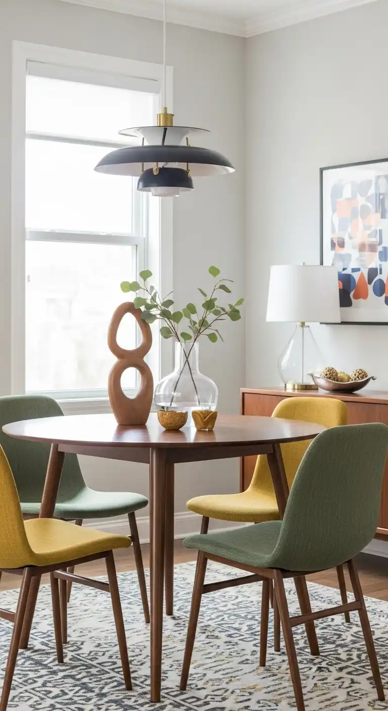 25 Elegant Round Dining Table Styling Ideas to Elevate Your Space 22 Mid Century Modern Cool