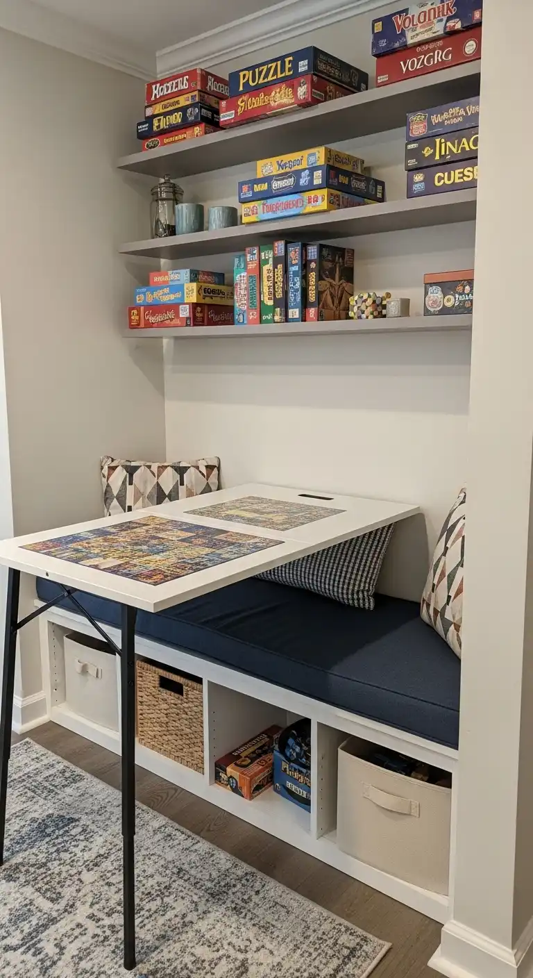 17 Functional Kitchen Nook Wall Ideas That Work Beautifully 24 Puzzle Board Game Nook 2