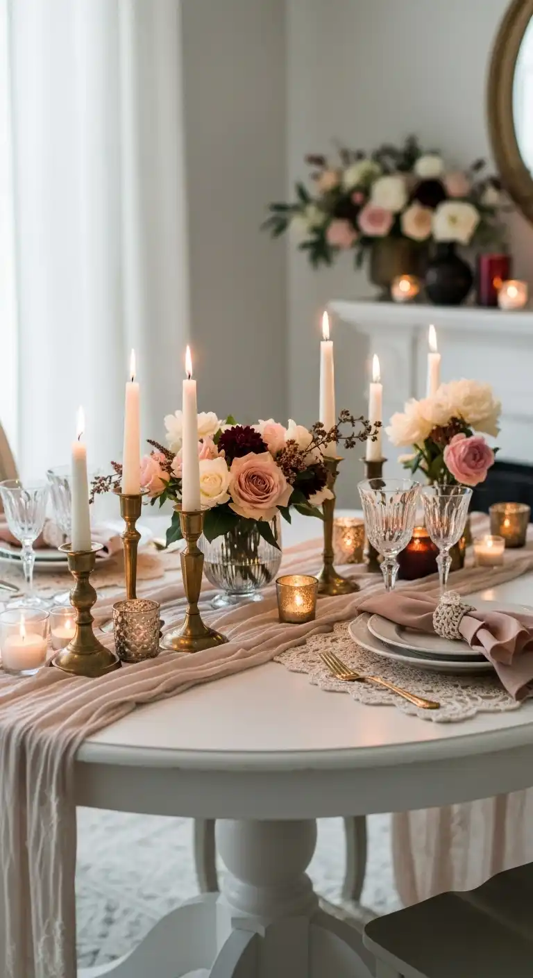 25 Elegant Round Dining Table Styling Ideas to Elevate Your Space 26 Romantic Candlelit Setting