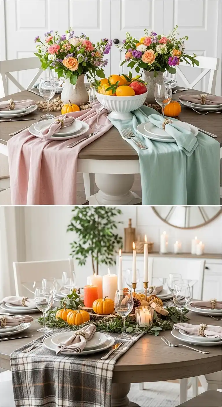 25 Elegant Round Dining Table Styling Ideas to Elevate Your Space 3 Seasonal Statement Setup