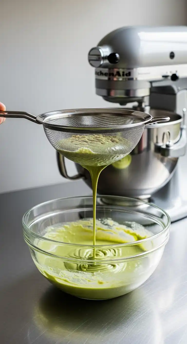 Straining the Ice Cream Base 0