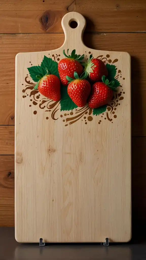 13 Strawberry Kitchen Decor Ideas for a Fresh and Charming Space 12 Strawberry Cutting BoardA strawberrythem 3