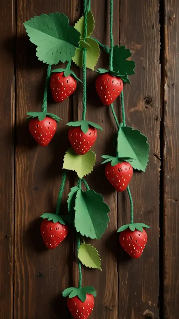 13 Strawberry Kitchen Decor Ideas for a Fresh and Charming Space 6 Strawberry GarlandA strawberry garland a 2