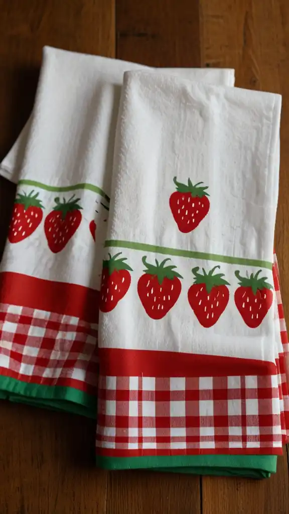 13 Strawberry Kitchen Decor Ideas for a Fresh and Charming Space 5 Strawberry Tea TowelsStrawberrythemed te 3