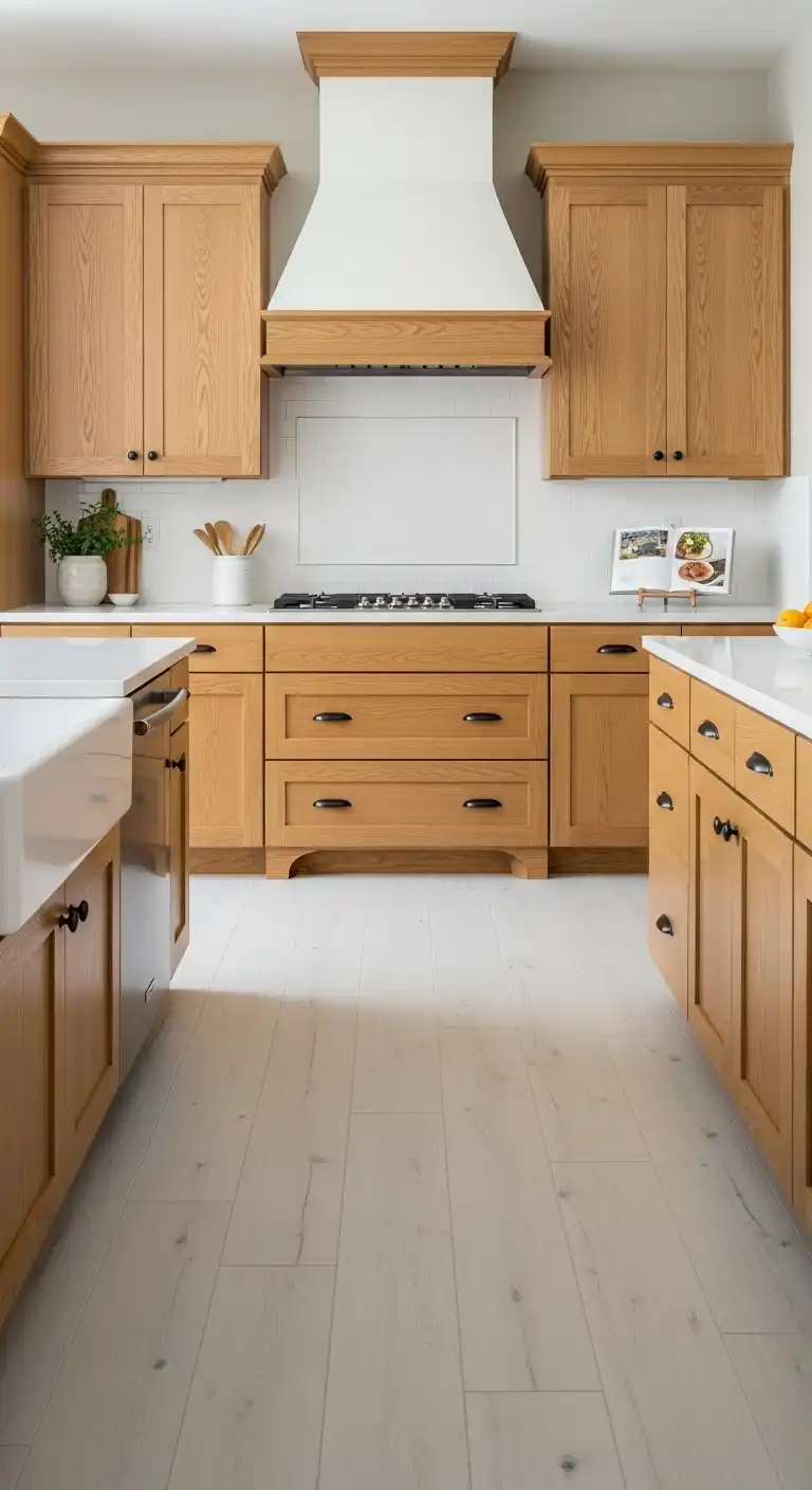 Why Light Flooring Works Beautifully with Honey Oak Cabinets