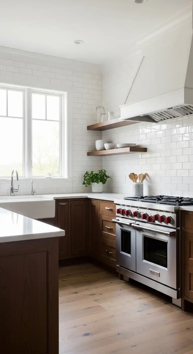 21 Elegant Kitchen Backsplash Designs with Dark Cabinets 2 1 Classic White Subway Tile
