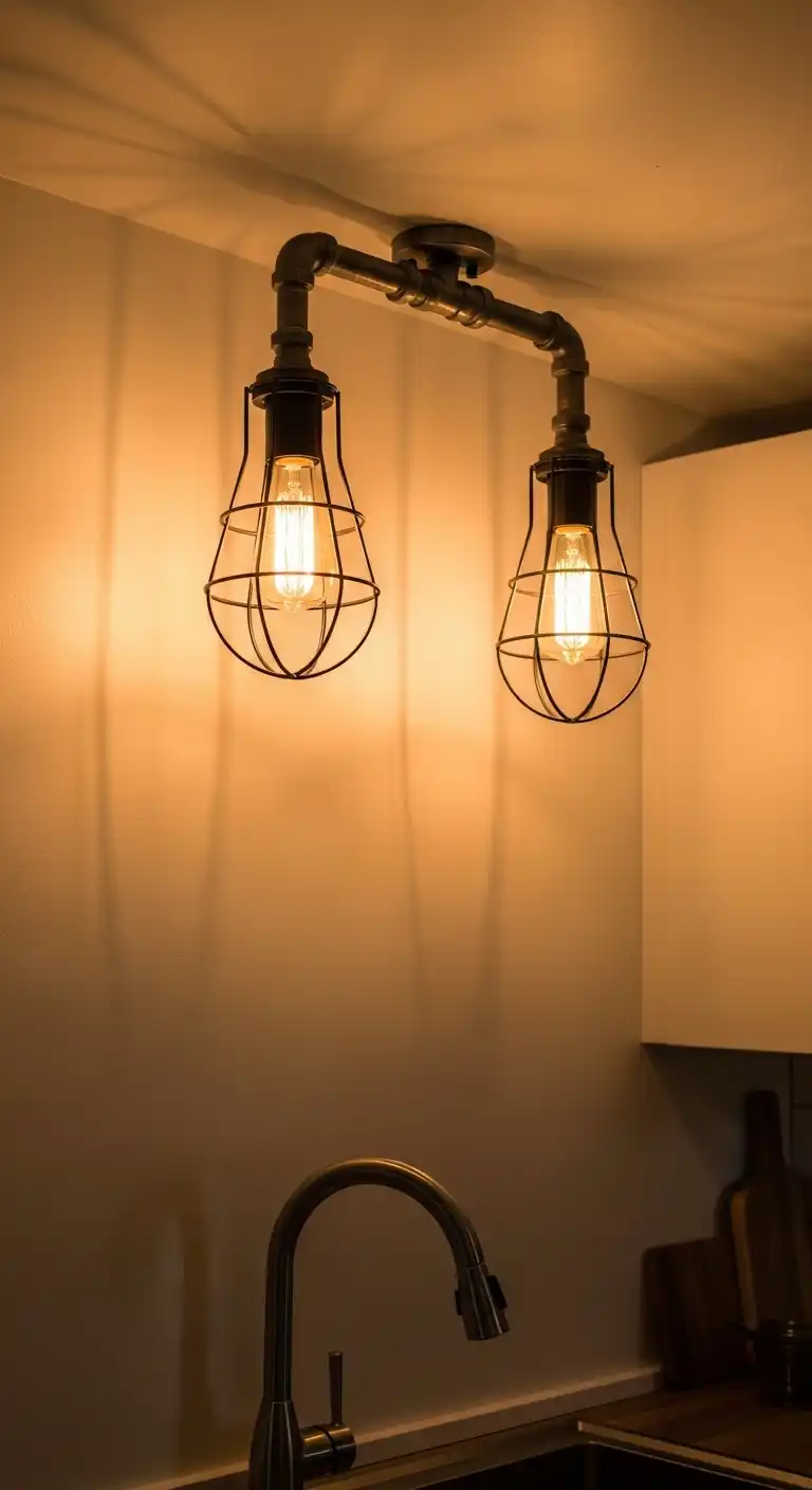 19 Stylish Kitchen Lighting Ideas Above Sink for a Brighter Space 11 10 Industrial Cage Lights