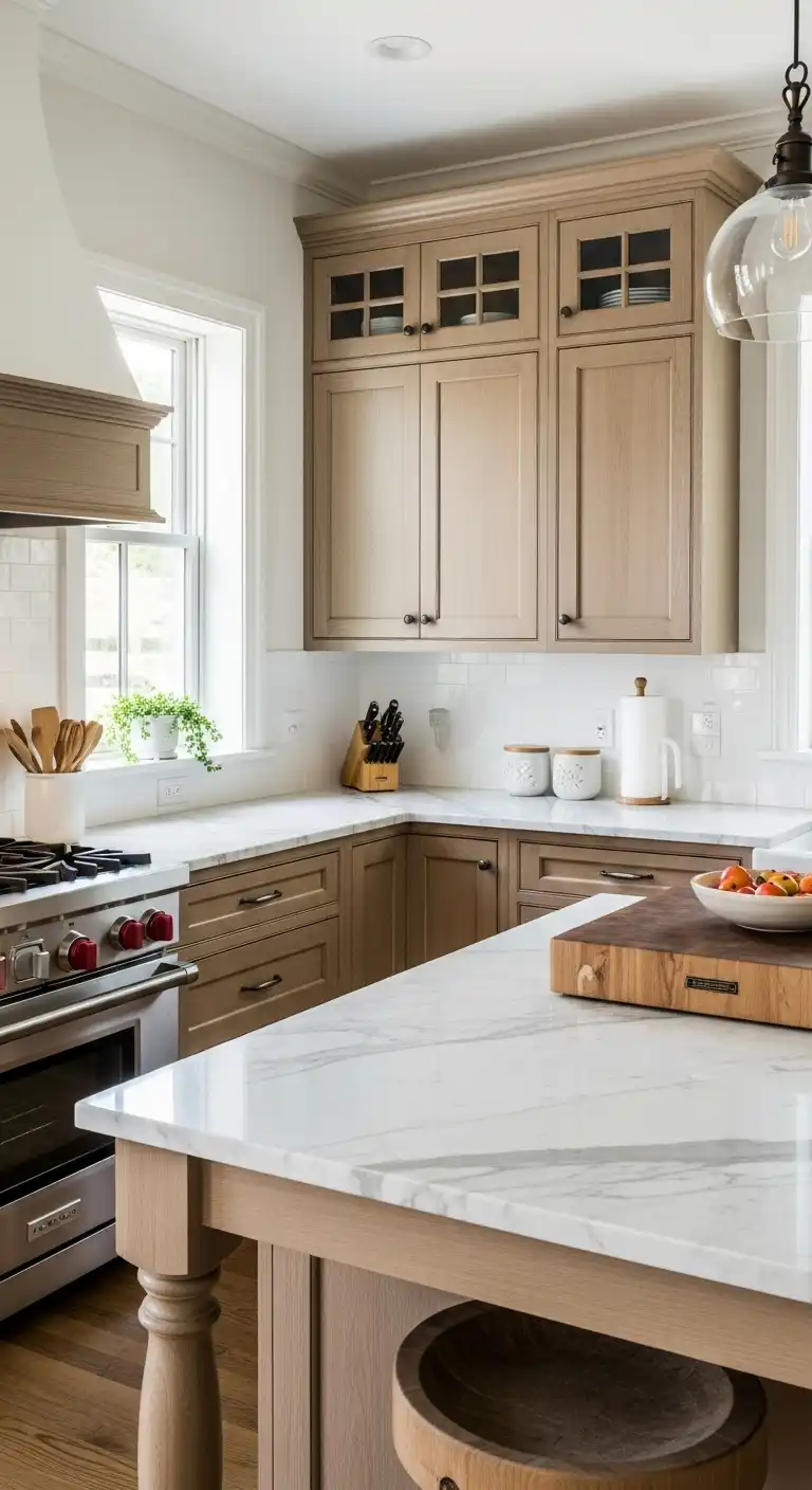 33 Elegant French Countryside Kitchen Ideas with Timeless Appeal 11 10 Marble Countertops