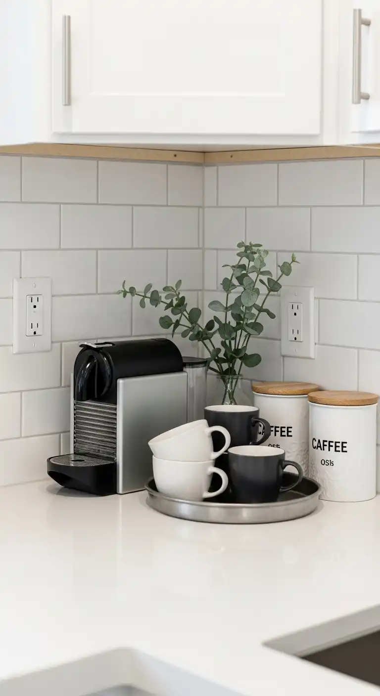 20 Inviting Kitchen Counter Corner Decor Ideas 11 10 Sleek Coffee Station