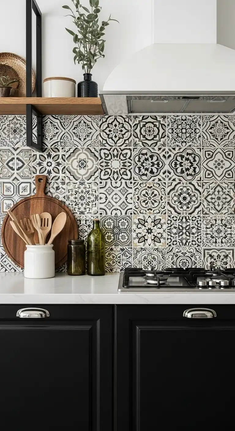 21 Elegant Kitchen Backsplash Designs with Dark Cabinets 12 11 Moroccan Inspired Tiles