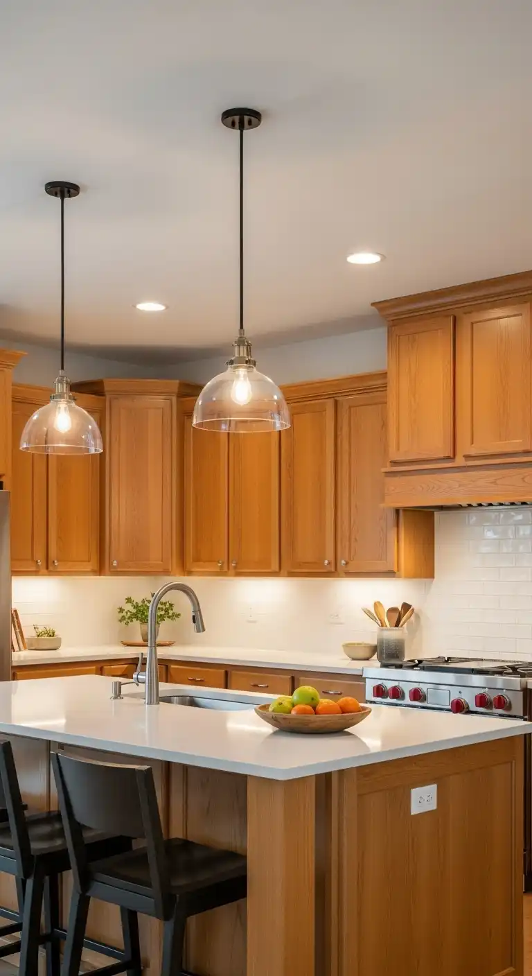 17 Stunning Orange Oak Cabinet Makeover Ideas 12 11 Update Lighting