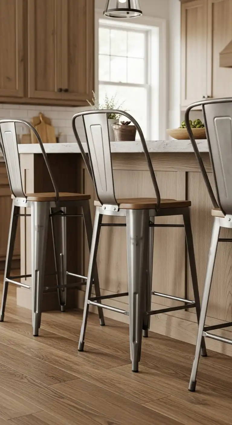 21 Timeless Rustic Modern Kitchen Ideas You'll Love 13 12 Industrial Style Bar Stools