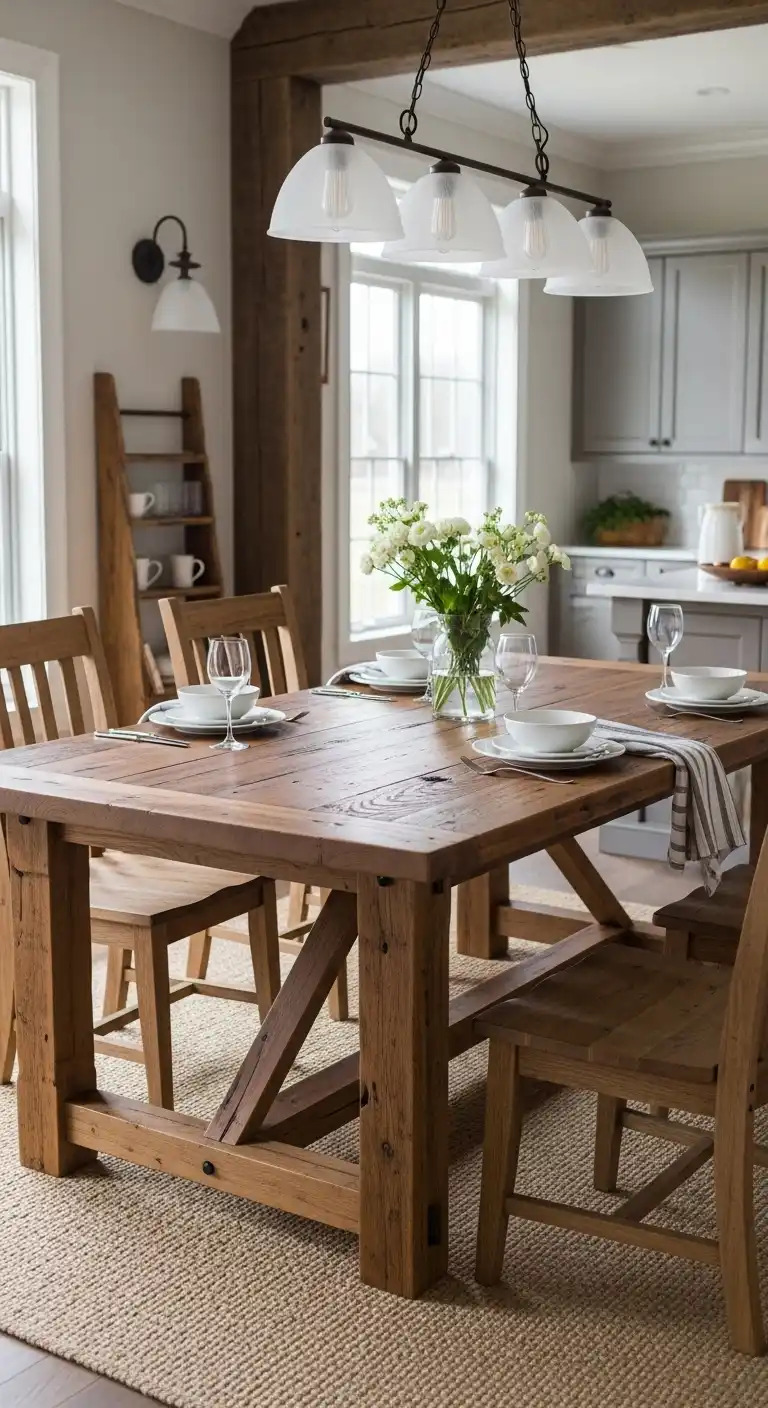 12 Rustic Dining Table as a Centerpiece