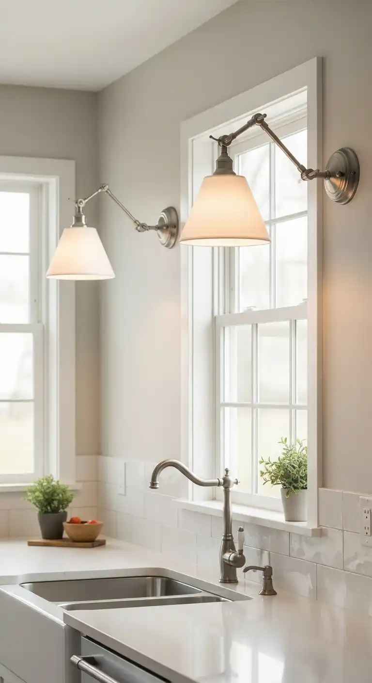 19 Stylish Kitchen Lighting Ideas Above Sink for a Brighter Space 13 12 Swing Arm Lights