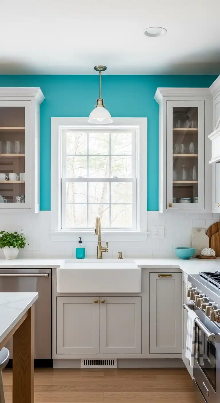 15 Gorgeous Kitchen Color Ideas for Walls 13 12 Teal and Aqua Tones