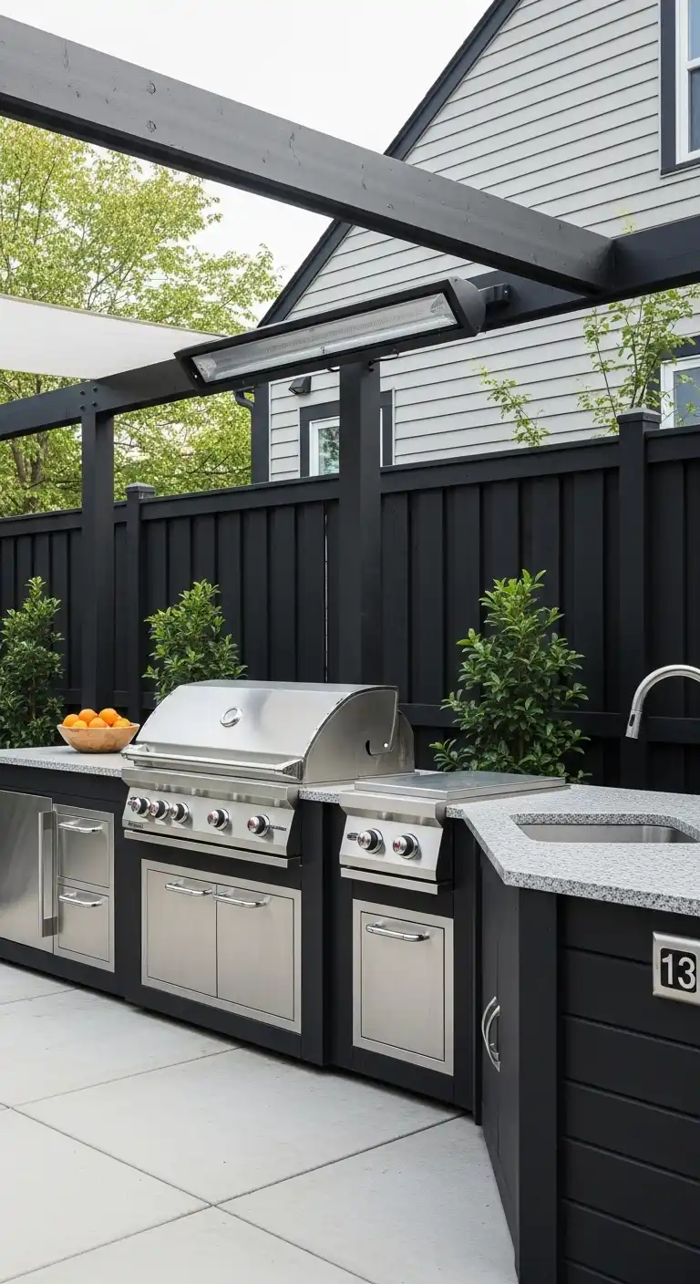 30 Functional Backyard Outdoor Kitchen Layouts You'll Love 14 13 Industrial Style Kitchen