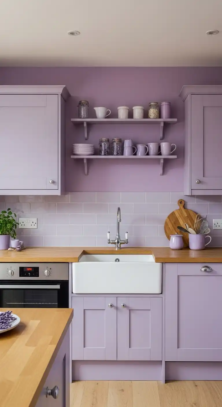 15 Gorgeous Kitchen Color Ideas for Walls 14 13 Lavender and Purple Hues