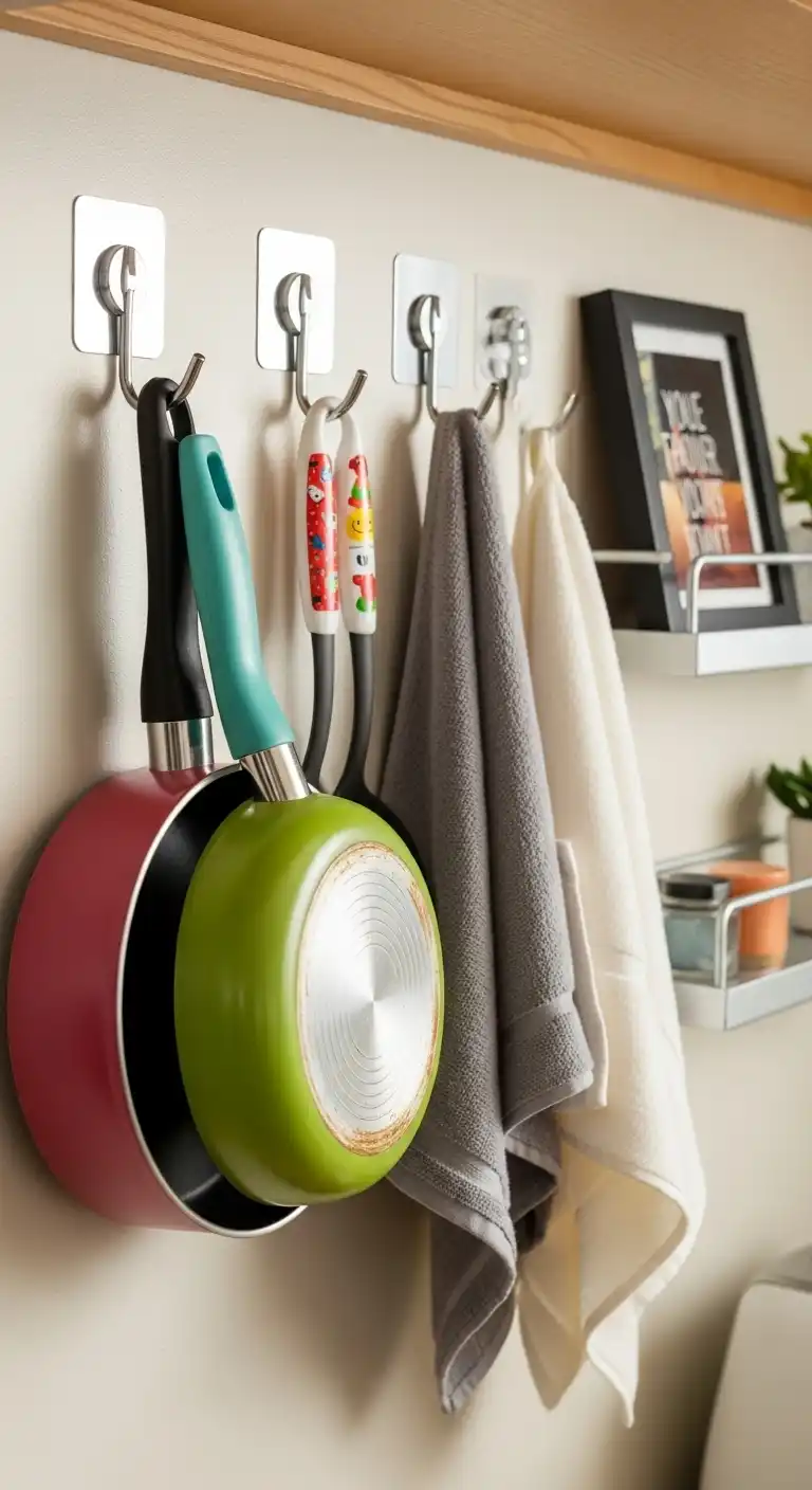 Dorm Room Kitchen Essentials: 21 Smart Picks for Tiny Spaces 14 13. Wall Hooks for Dorm Kitchen Tools