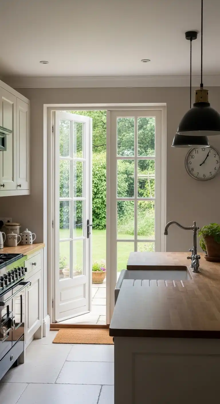 33 Elegant French Countryside Kitchen Ideas with Timeless Appeal 15 14 French Doors