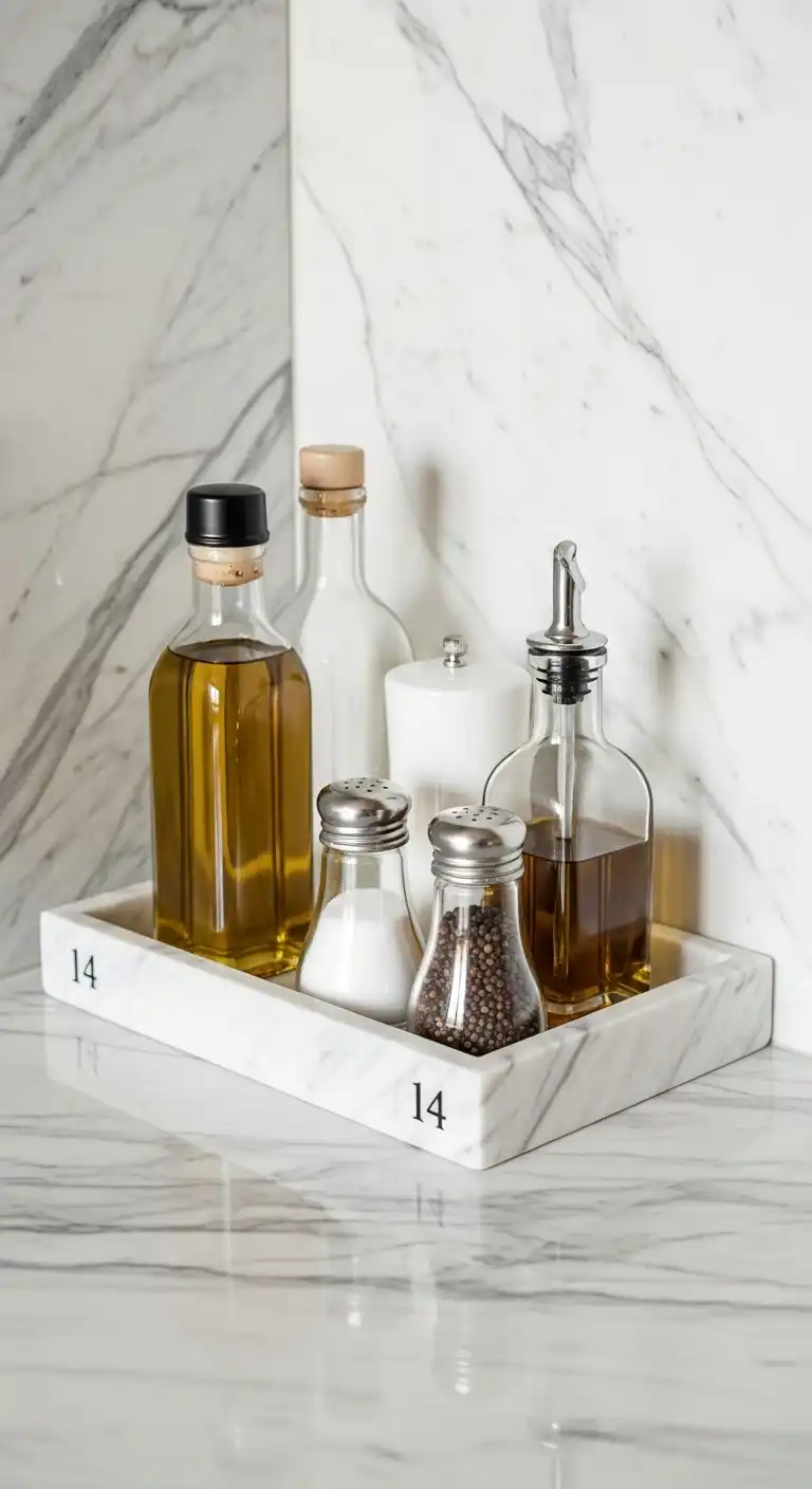 20 Inviting Kitchen Counter Corner Decor Ideas 15 14 Marble Tray Organizer
