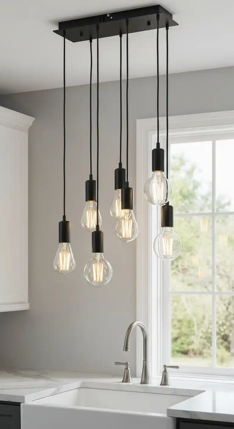 19 Stylish Kitchen Lighting Ideas Above Sink for a Brighter Space 15 14 Multi Light Pendants