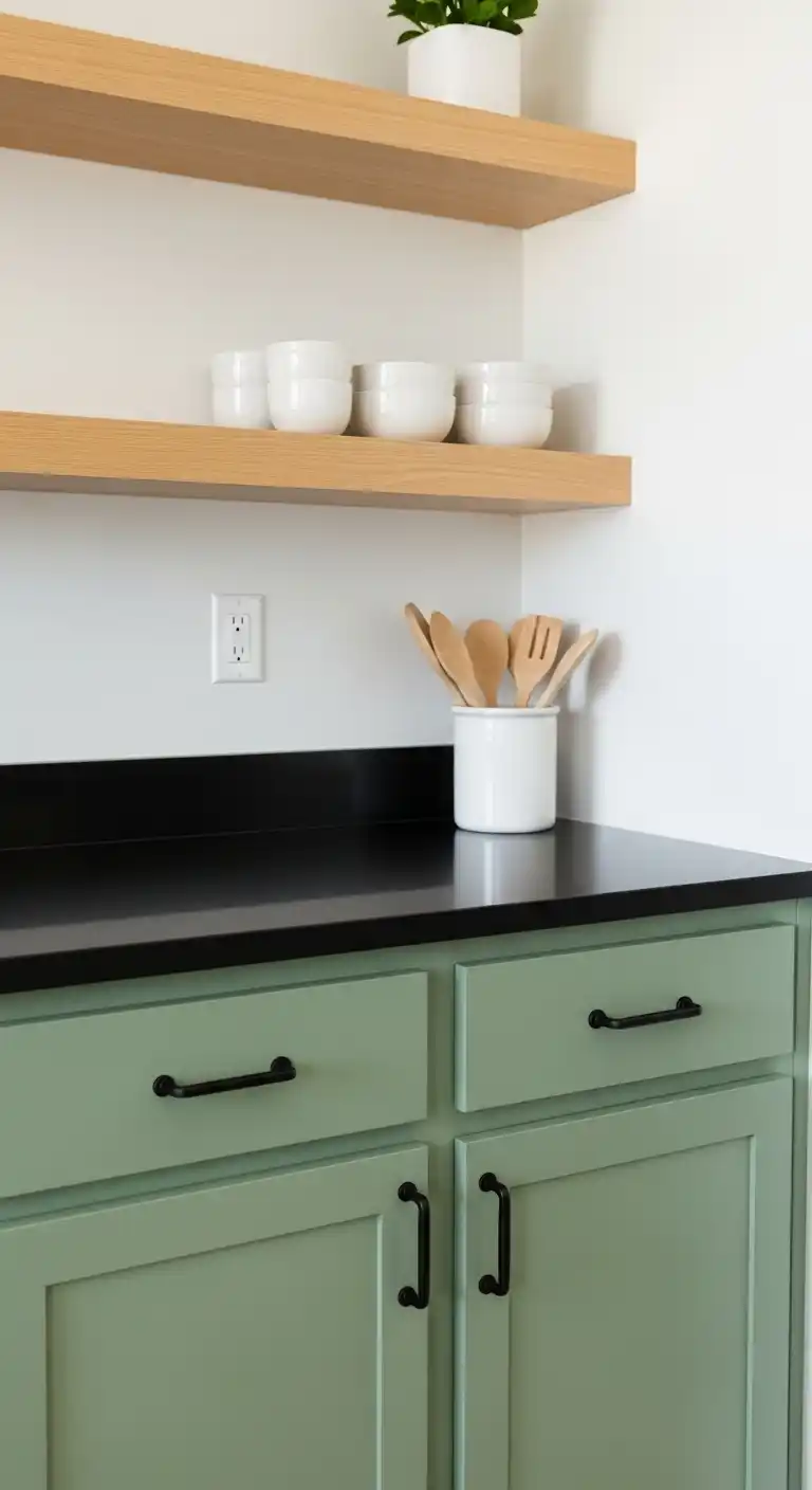 Kitchen with Black Color Countertop: 17 Stunning Ideas for a Bold Look 16 15 Match with Cabinet Hardware