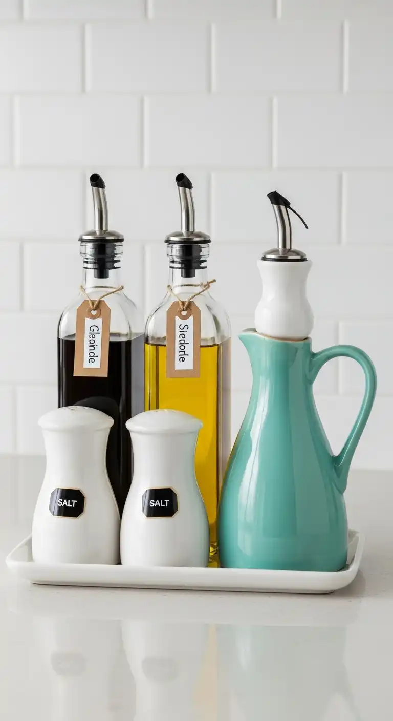 Kitchen Counter Decor Ideas: 17 Easy Ways to Elevate Your Space 16 15. Highlight Oil Dispensers