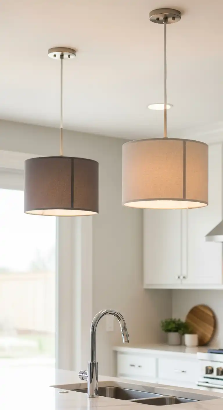 19 Stylish Kitchen Lighting Ideas Above Sink for a Brighter Space 17 16 Drum Shade Pendants